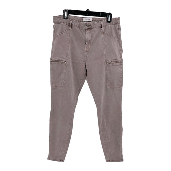 Pistola Hunter Ankle Stretch Skinny Cargo Pants Cropped Mauve Size 33 - Picture 3 of 13